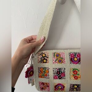 T.J.Maxx Floral Beaded Shoulder Bag